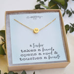 Load image into Gallery viewer, Teacher Appreciation Necklace with Gold Heart Charm
