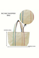 Load image into Gallery viewer, Colorful Ricrac Detail Canvas Tote Bag
