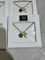 Load image into Gallery viewer, Initial and Bow Necklace
