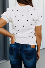 Load image into Gallery viewer, LAS Elegant Polka Dot Bubble Short Sleeve Sweater (S-XL)
