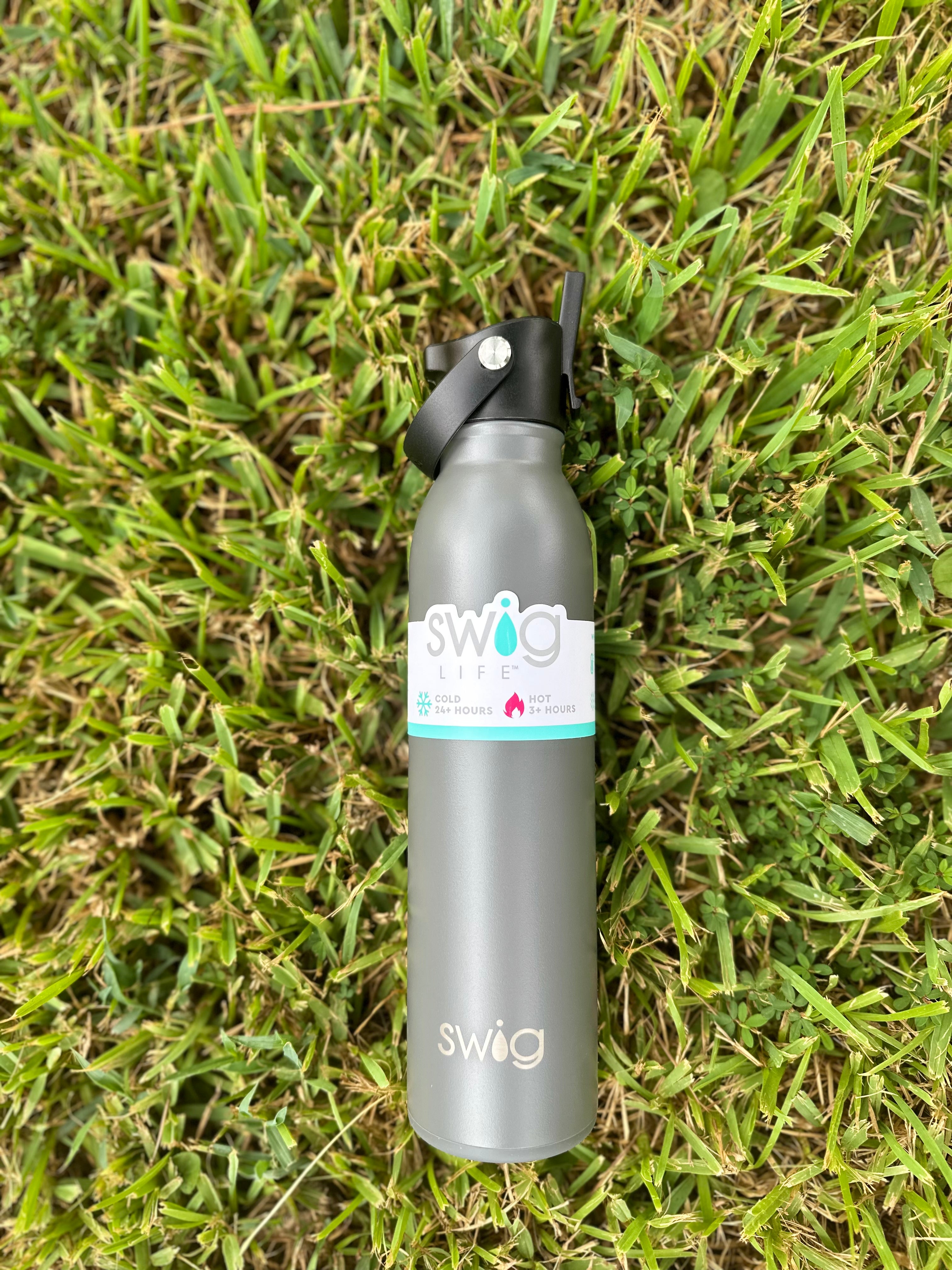 Flip + Sip Water Bottle  Matte Grey