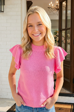 Load image into Gallery viewer, LAS Solid Color Ribbed Trim Ruffle Sweater (S-XL)
