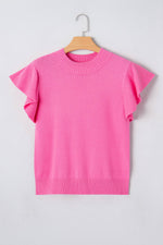 Load image into Gallery viewer, LAS Solid Color Ribbed Trim Ruffle Sweater (S-XL)
