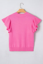 Load image into Gallery viewer, LAS Solid Color Ribbed Trim Ruffle Sweater (S-XL)
