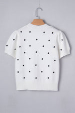 Load image into Gallery viewer, LAS Elegant Polka Dot Bubble Short Sleeve Sweater (S-XL)
