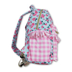 Load image into Gallery viewer, Pink Plaid Ruffle Floral Backpack
