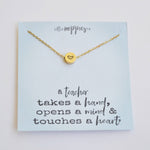 Load image into Gallery viewer, Teacher Appreciation Necklace with Gold Heart Charm
